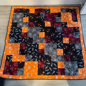 Handmade Halloween quilt baby blanket